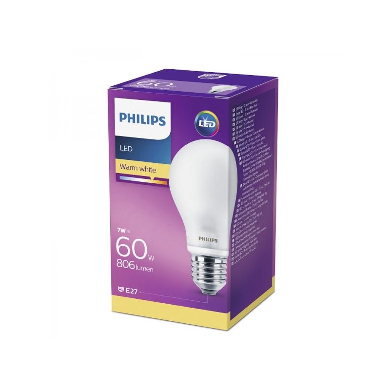 Grootte Collectief kas Philips LED lamp A60 7W E27 806lm 827 15000h matte glass @  shop.primepartner.eu