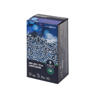 Prime Light LED lightchain 300LED, 10m, cool white/frosted blue