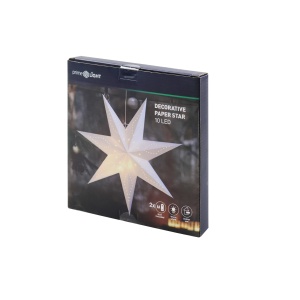 Paper star 10LED, war white, 2xAA
