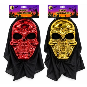 Red/gold skull mask with hood
