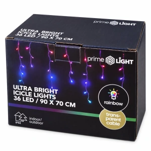 Rainbow LED light curtain, 90x70 cm, 36 LEDs, rainbow