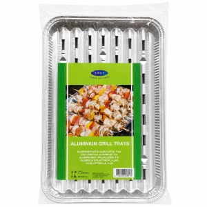 Elise aluminium grill trays 345x230x20 mm, 4 pcs