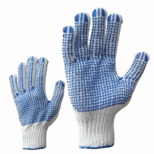 McLean Knitted cotton gloves with PVC dots on both sides M