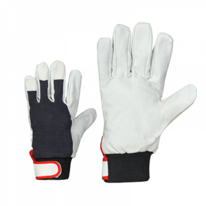 McLean Pig leather/cloth gloves, adjustable wrist, flanell lining XL