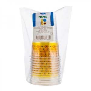 Smile Пластиковые стаканчики РЕТ 175мл, желтый, 12 шт