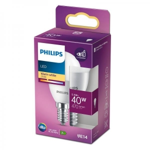 Philips LED lamp P45 5,5W E14 470lm 827 15000h matte 