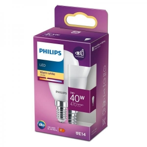 Philips LED lamp P45 5W E14 470lm 827 15000h matte 