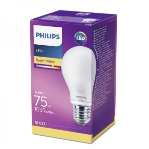 Philips LED-lamppu A60 8,5W E27 1055lm 827 15000h matta lasi