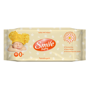 Smile kosteat pyyhket vauvoille, kamomilla ja aloe,60 kpl/pk