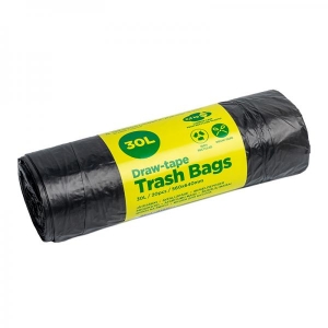 Home draw-string trash bags 30l, 560x640mm, 20tk/rullis
