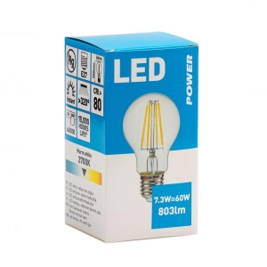 Filament LED lamp GLS 803LM 7,3W E27, Power 