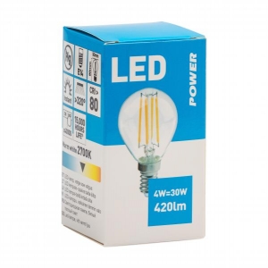 LED-lamppu P45, E27 420lm, filament