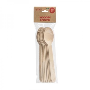 Elise natural spoons made of birch, 10 pcs