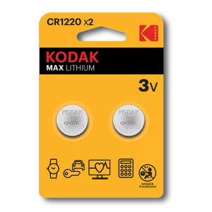Kodak Max liitium CR1220, 2tk