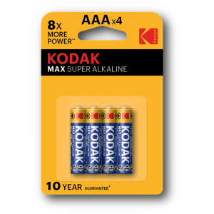 Kodak Max alkaline AAA patareid, 4tk