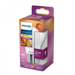 Philips LED lamp A60 5,9W E27 806lm 827 15000h matte dimmable