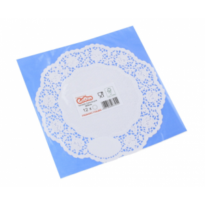 Cup and cake coasters 20cm, 12 pcs, white