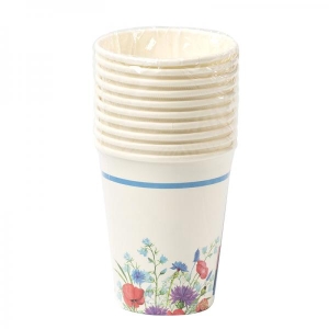  Drinking cups 250ml, 10 pcs, Summer flowers