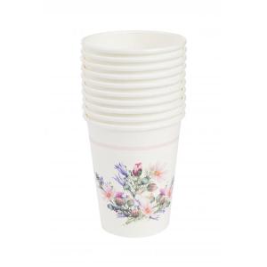 Papptopsid 250ml, 10tk, Roosad Suvelilled