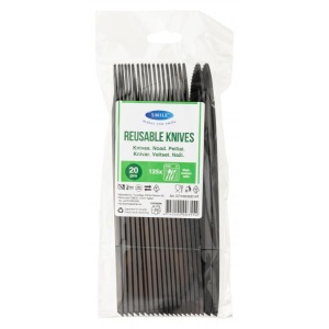 Smile mustad korduvkasutatavad noad, 20tk