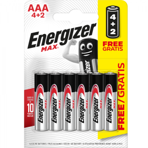 Energizer AAA (LR03) Max alk.battery, 4+2 pcs/bl