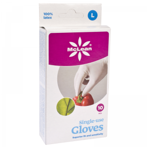 McLean Disposable rubber gloves 10 pcs, L