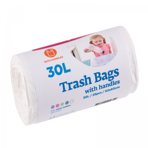 McLean trash bags with handles, 30l, 25pcs, white