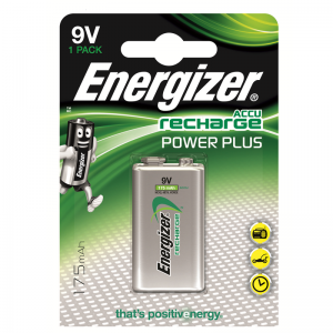 Energizer, Recharge power plus, HR22/9V ladattava NiMh 175 mAh paristo, 1kpl
