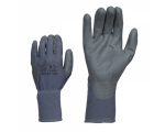 McLean Grey elastic nylon work gloves, palm coated polyurethane, in a plastic bag with hanger, S