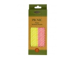 Smile paper drinking straws Ø 6mm, 25 pcs, green/red