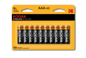 Kodak XTRALIFE alkaline AAA battery, 10pcs