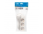 Extension cord 3,0m 3 sockets white 1,5mm
