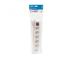 Extension cord 1,5m 6 sockets+switch white