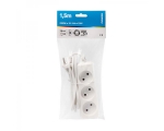 Power Pik.juhe 1,5m 3 pesa+lüliti, valge 1,0mm