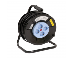 Cable reel with 4 sockets 50m, black